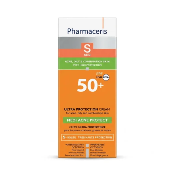 واقي شمس فارماسيريس — Pharmaceris S Medi Acne Protect Ultra Protection Cream SPF50+ — 50ml