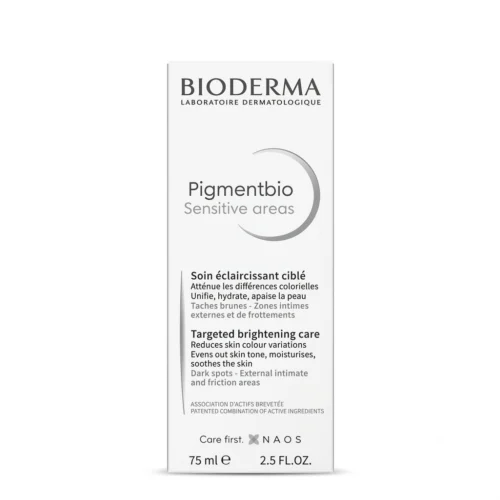 Gemini_Generated_Image_ (32) عناية تفتيح مستهدفة بايوديرما — Bioderma Pigmentbio Sensitive Areas Targeted Brightening Care — 75ml