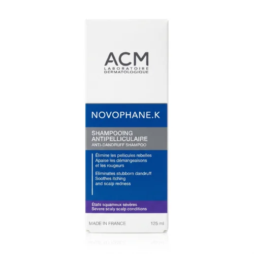 acm shampoo antidandruff sever شامبو ACM — ACM Novophane.K Anti-Dandruff Shampoo – Severe Scaly Scalp Conditions — 125ml