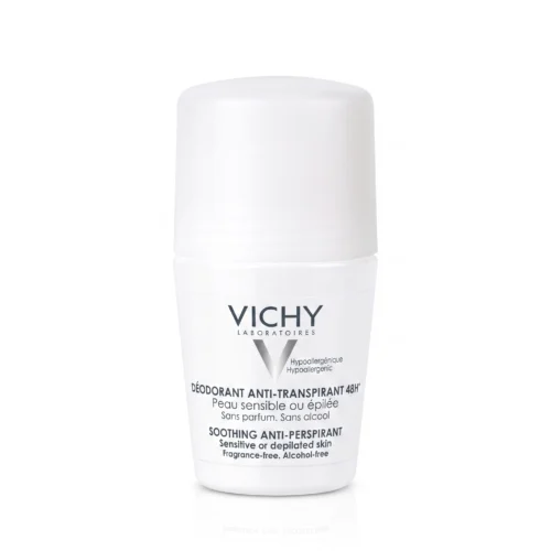 deodrant vichy white مضاد تعرق فيشي — Vichy Soothing Anti-Perspirant 48H – Sensitive or Depilated Skin — 50ml