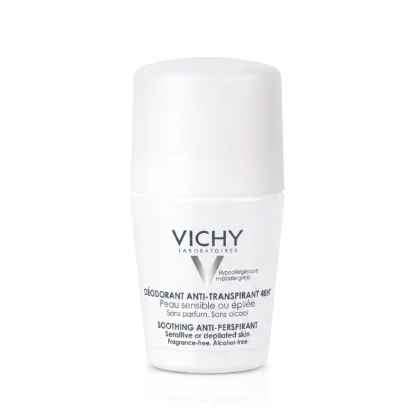 deodrant vichy white مضاد تعرق فيشي — Vichy Soothing Anti-Perspirant 48H – Sensitive or Depilated Skin — 50ml